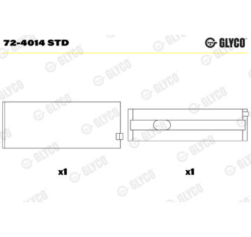 Loziska klikove hridele GLYCO 72-4014 STD