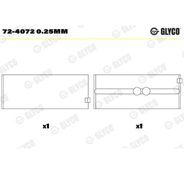 Loziska klikove hridele GLYCO 72-4072 0.25mm