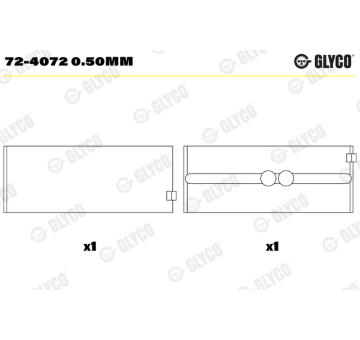 Loziska klikove hridele GLYCO 72-4072 0.50mm