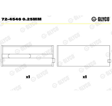 Hlavní ložiska klikového hřídele GLYCO 72-4546 0.25mm