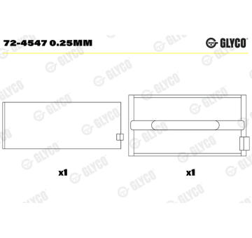 Loziska klikove hridele GLYCO 72-4547 0.25mm