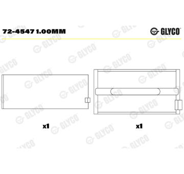 Loziska klikove hridele GLYCO 72-4547 1.00mm