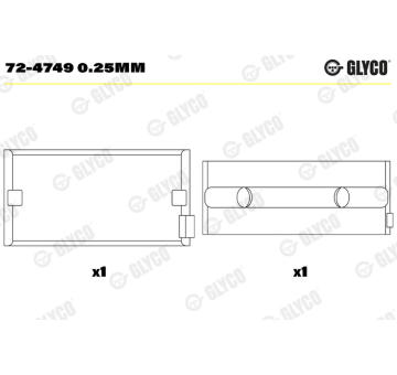 Loziska klikove hridele GLYCO 72-4749 0.25mm