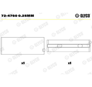 Loziska klikove hridele GLYCO 72-4760 0.25mm