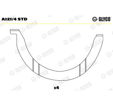 Vymedzovacia podlożka pre kľukový hriadeľ GLYCO A121/4 STD
