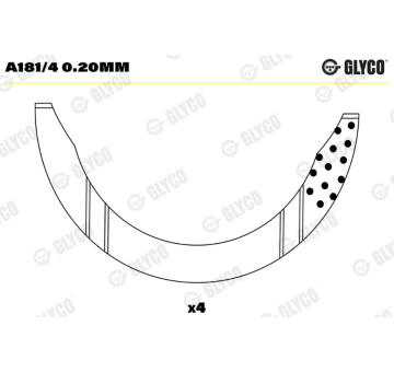 Distanční kotouč, kliková hřídel GLYCO A181/4 0.20mm