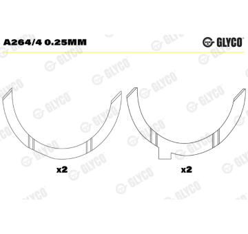 Vymedzovacia podlożka pre kľukový hriadeľ GLYCO A264/4 0.25mm