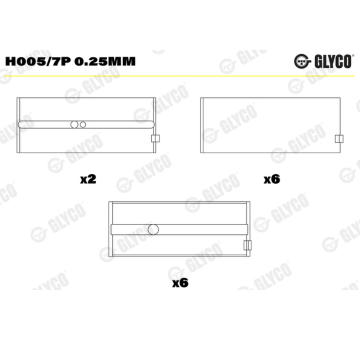 Loziska klikove hridele GLYCO H005/7P 0.25mm