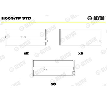 Loziska klikove hridele GLYCO H005/7P STD