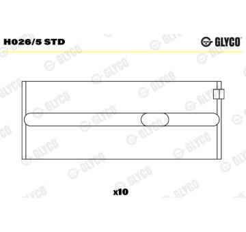 Hlavní ložiska klikového hřídele GLYCO H026/5 STD