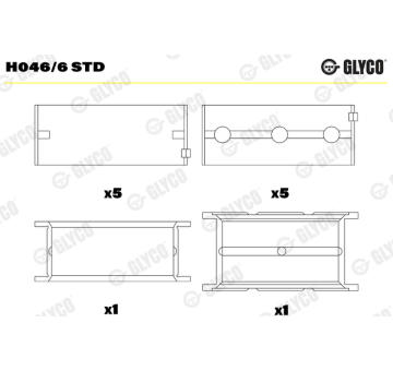 Loziska klikove hridele GLYCO H046/6 STD