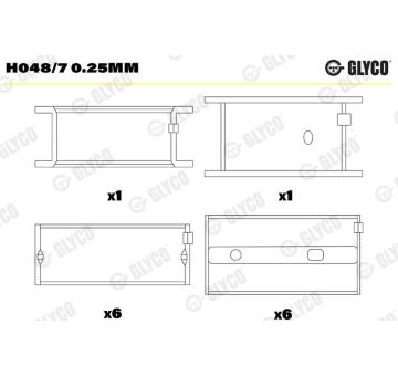 Lożisko kľukového hriadeľa GLYCO H048/7 0.25mm