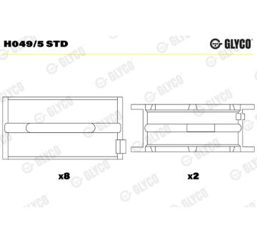 Loziska klikove hridele GLYCO H049/5 STD