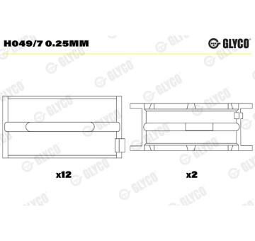 Loziska klikove hridele GLYCO H049/7 0.25mm
