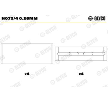 Loziska klikove hridele GLYCO H072/4 0.25mm