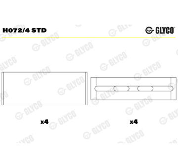 Loziska klikove hridele GLYCO H072/4 STD