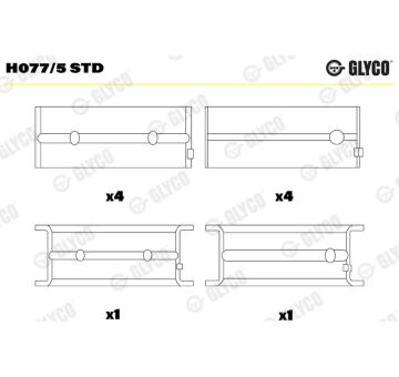Hlavní ložiska klikového hřídele GLYCO H077/5 STD