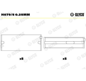 Loziska klikove hridele GLYCO H079/5 0.25mm