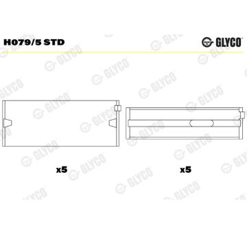 Loziska klikove hridele GLYCO H079/5 STD