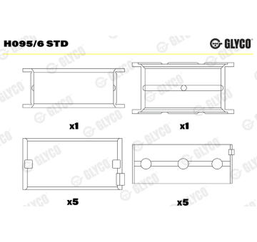 Loziska klikove hridele GLYCO H095/6 STD