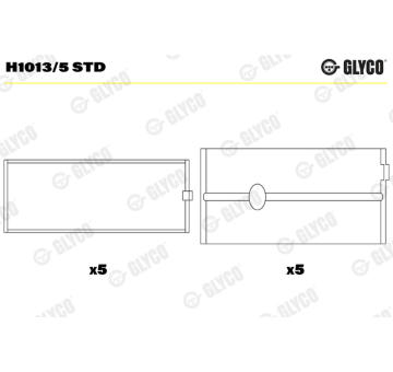 Loziska klikove hridele GLYCO H1013/5 STD