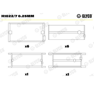 Loziska klikove hridele GLYCO H1022/7 0.25mm