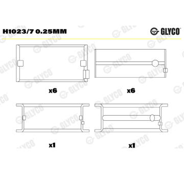 Loziska klikove hridele GLYCO H1023/7 0.25mm