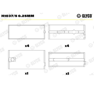 Loziska klikove hridele GLYCO H1037/5 0.25mm