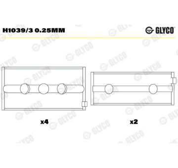 Loziska klikove hridele GLYCO H1039/3 0.25mm
