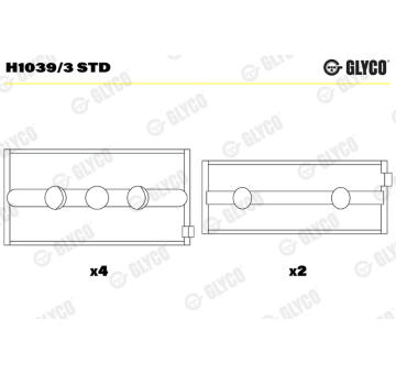 Loziska klikove hridele GLYCO H1039/3 STD