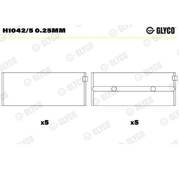 Hlavní ložiska klikového hřídele GLYCO H1042/5 0.25mm