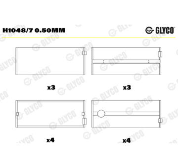 Lożisko kľukového hriadeľa GLYCO H1048/7 0.50mm