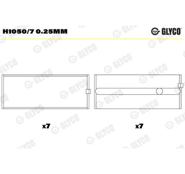 Lożisko kľukového hriadeľa GLYCO H1050/7 0.25mm