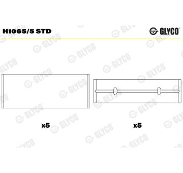 Hlavní ložiska klikového hřídele GLYCO H1065/5 STD