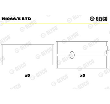 Loziska klikove hridele GLYCO H1066/5 STD