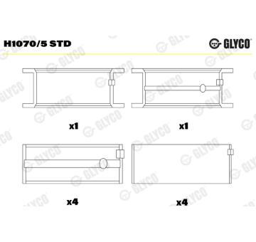 Loziska klikove hridele GLYCO H1070/5 STD