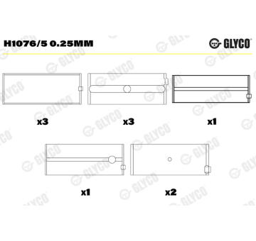Loziska klikove hridele GLYCO H1076/5 0.25mm