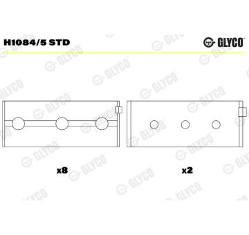 Hlavní ložiska klikového hřídele GLYCO H1084/5 STD