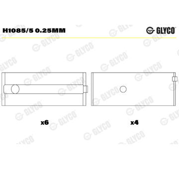 Loziska klikove hridele GLYCO H1085/5 0.25mm
