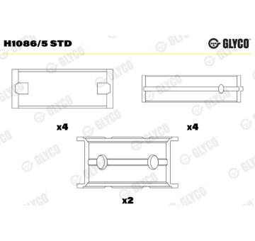 Loziska klikove hridele GLYCO H1086/5 STD