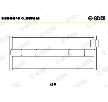 Hlavní ložiska klikového hřídele GLYCO H1095/5 0.25mm
