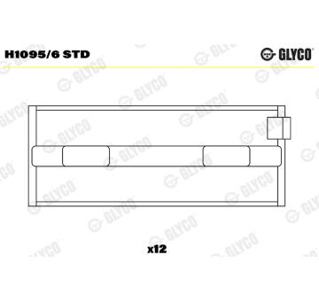 Hlavní ložiska klikového hřídele GLYCO H1095/6 STD