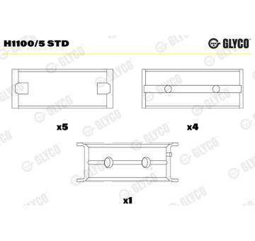 Loziska klikove hridele GLYCO H1100/5 STD