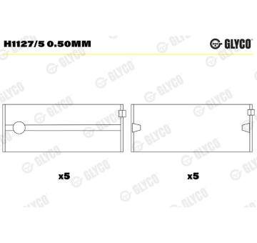 Loziska klikove hridele GLYCO H1127/5 0.50mm