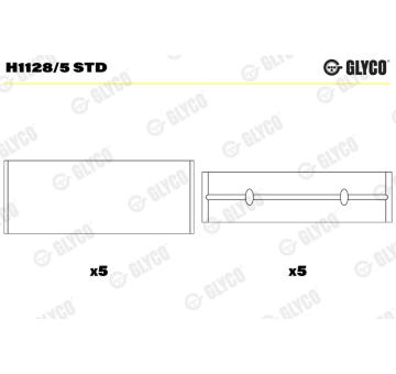 Loziska klikove hridele GLYCO H1128/5 STD