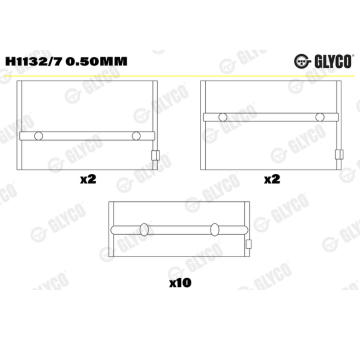 Lożisko kľukového hriadeľa GLYCO H1132/7 0.50mm