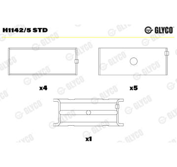 Lożisko kľukového hriadeľa GLYCO H1142/5 STD