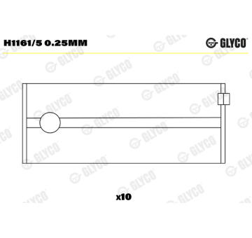 Hlavní ložiska klikového hřídele GLYCO H1161/5 0.25mm