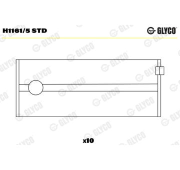 Hlavní ložiska klikového hřídele GLYCO H1161/5 STD