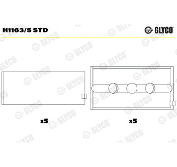 Loziska klikove hridele GLYCO H1163/5 STD